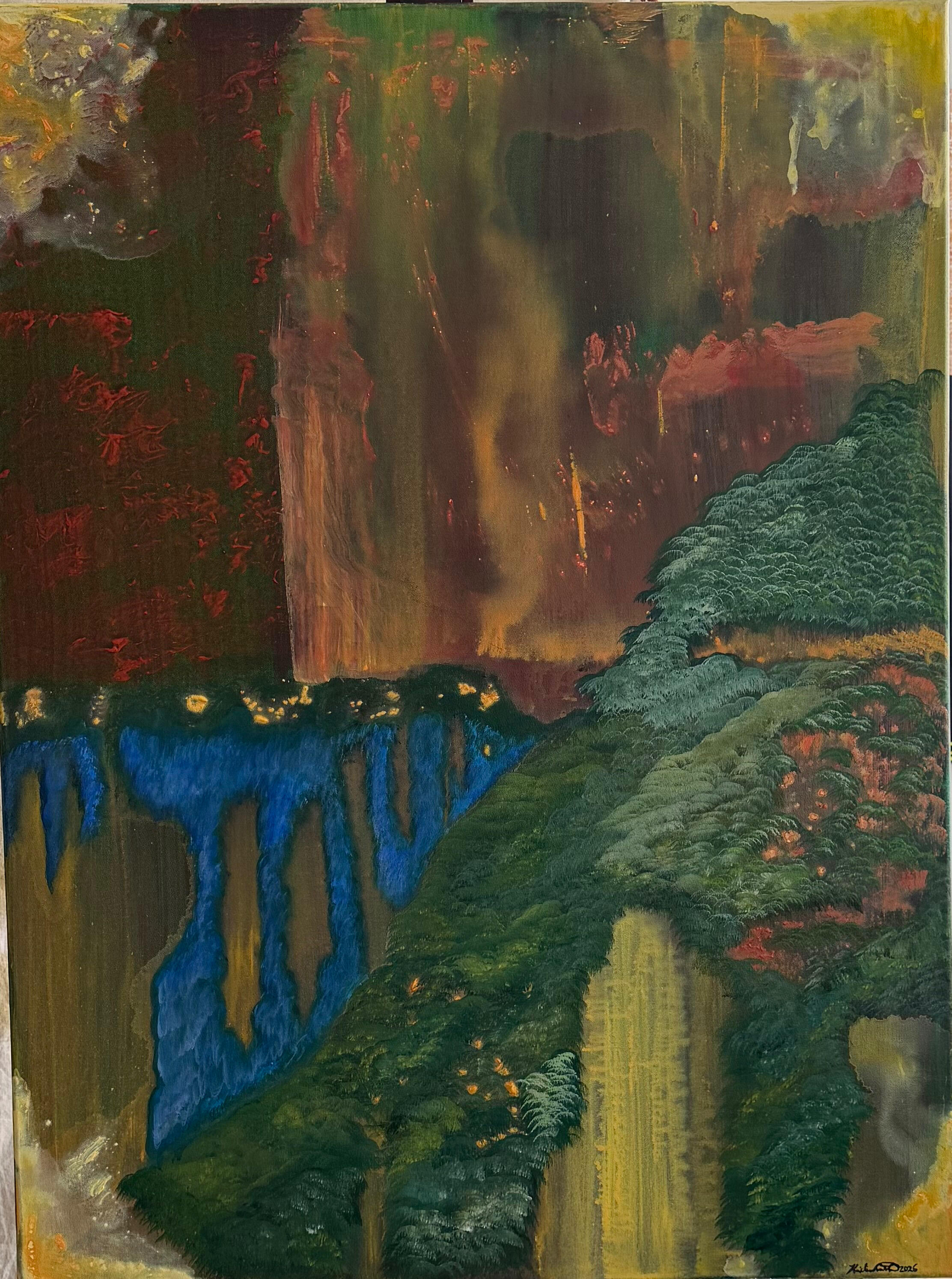 Refuge (2026) 30x40in acrylic on canvas